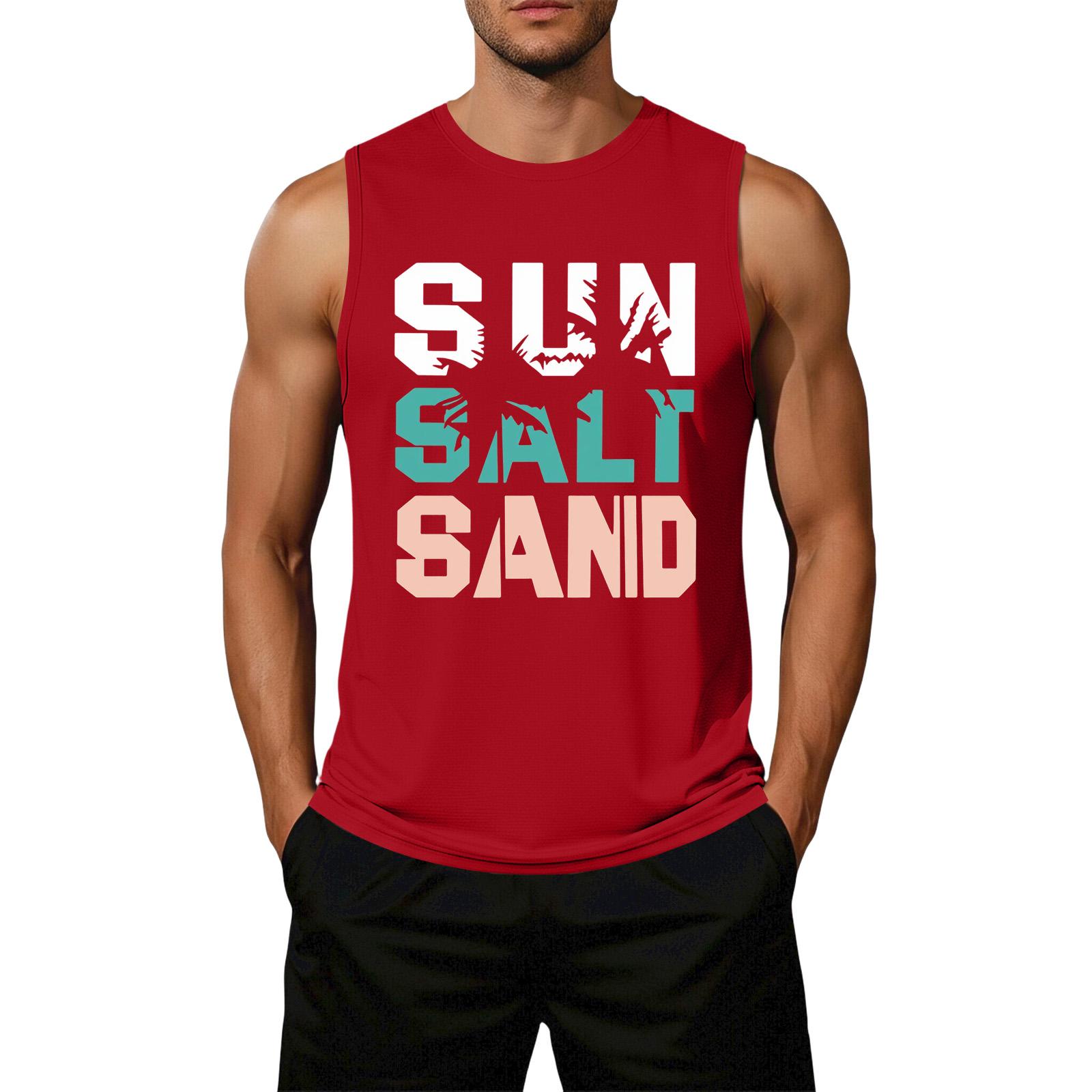 

Men s Loose Fit Sleeveless Casual Tank Top Graphic Print Summer Muscle Shirt Lightweight Breathable Fabric M