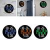 Multifunctional Wall Clock Round Remote Control Time Week Date Temperature Humidity Display for Home Dining Room