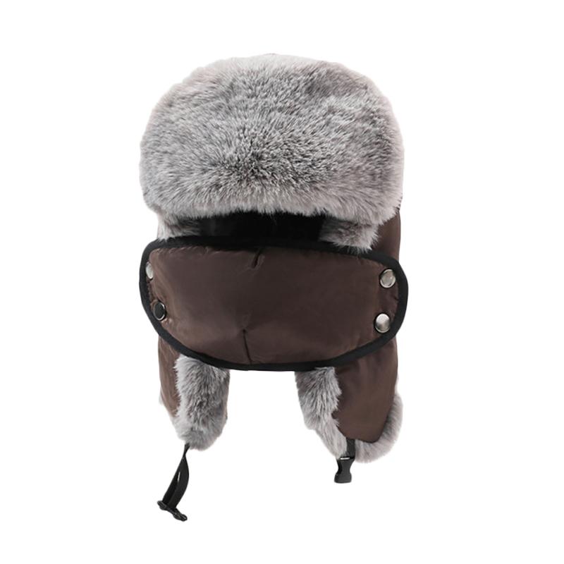 Men Winter Mask Bomber Hat Velvet Thick Cycling Outdoor Warm Ski Hat Ear Protection Cotton Hat