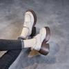 Fashion 7.5CM Fashion Women Flat Platform Shoes Spring AutumnRound Toe Back ZIP Genuine Cow Leather Academic Style Casual Loafers Female