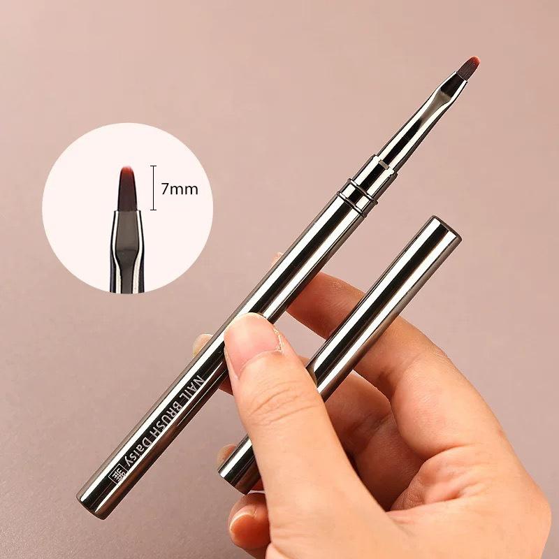 Pincel para decoración de uñas con mango de metal de 14 tamaños, pincel para delinear uñas, pincel para pintar con patrón de rayas, pincel para extensión de gel acrílico UV, bolígrafo para dibujar y tallar.