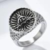 Retro Egyptian Triangle Pyramid Titanium Steel Ring Men's Eye of God Talisman Rings Jewelry Gifts