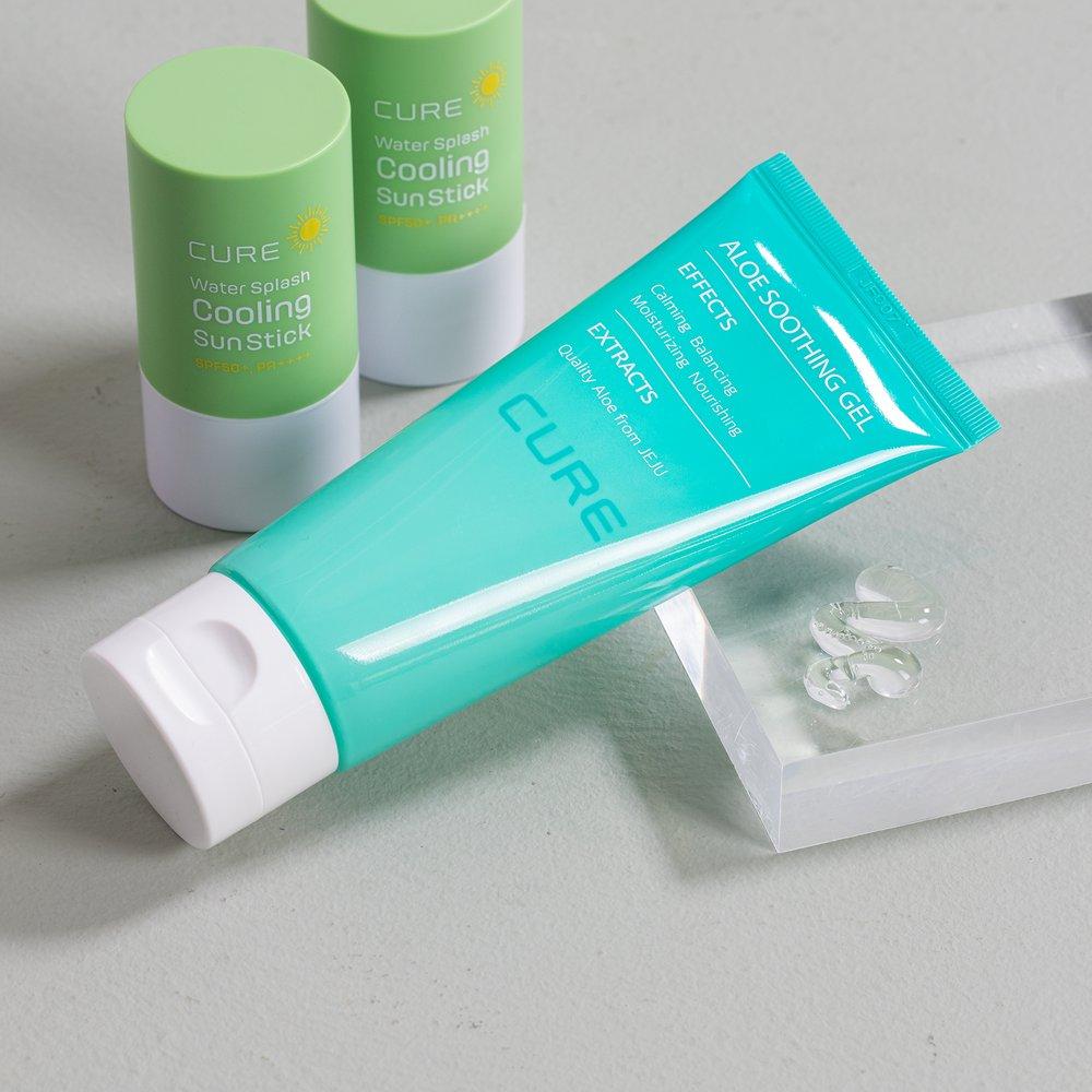 CURE Cooling Sun Stick Set Original Sun Stick 23g*2ea + Aloe Gel 100ml