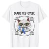 Diabetes Awareness Cat Cycle Diabetic Life for Men Women T-Shirt Kitty Lover Graphic Tee Tops Cute Cartoon Apparel Men Clothing