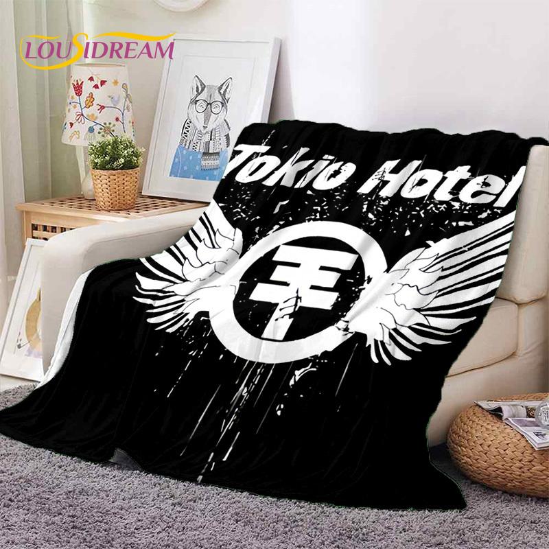 3D Rock Band Tokio Hotel Bill Kaulitz Soft Flannel Blankets,Throw Blanket Comfortable Blanket for Picnic Beds Sofa Home Bedroom