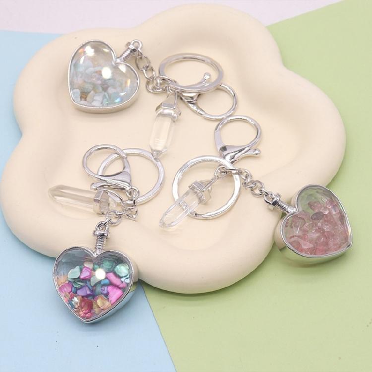 Long Time Use Natural Stone Heart Shaped Photo Frame Keychain Resistant Wear Tear Ideal Meaningful Carry Item Gift