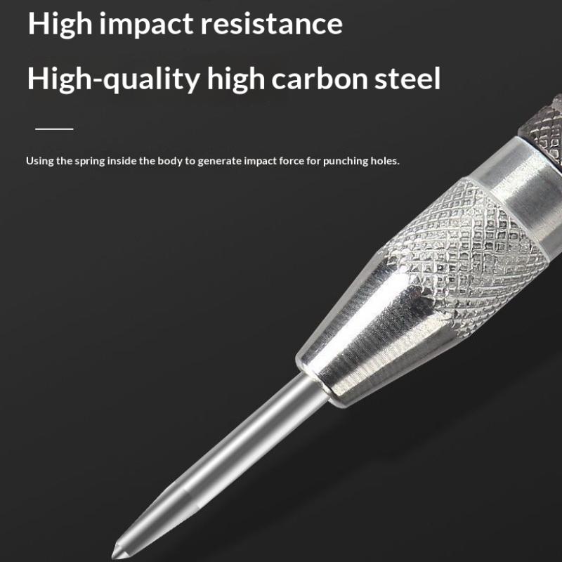 1Pc Silvery Center Punch Automatic Spring Positioner Glass Striker Window Breaker Punch Centering And Punching Tool Accessories