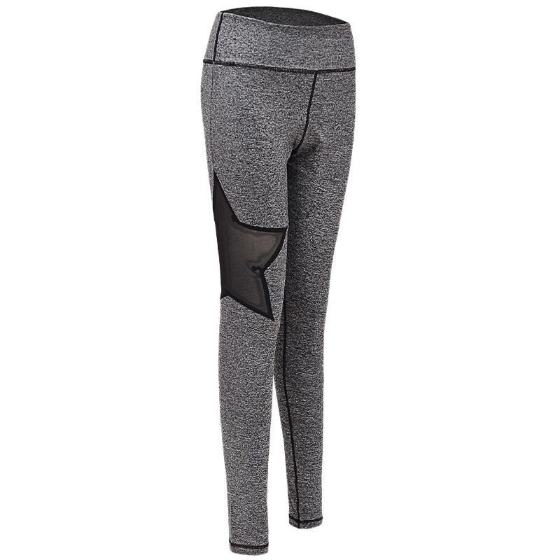 Women's High-Waisted Peach Hip-Lifting Mesh Yoga Pants