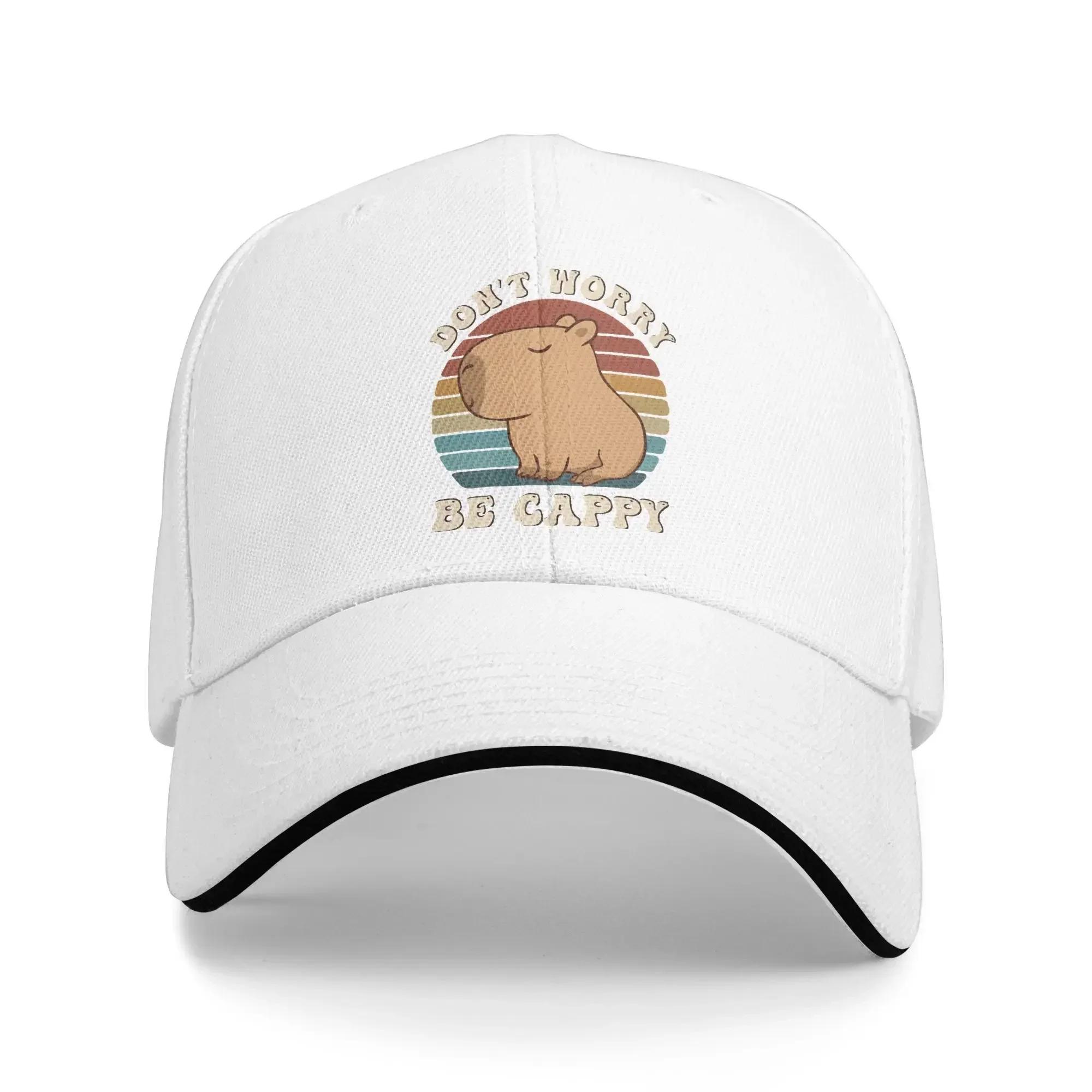 Rodent Capybara Sun Baseball Cap Summer Unisex Unisex Dont Be Worry Be Cappy Print Hip Hop Hats Casual Camping Baseball Caps One Size