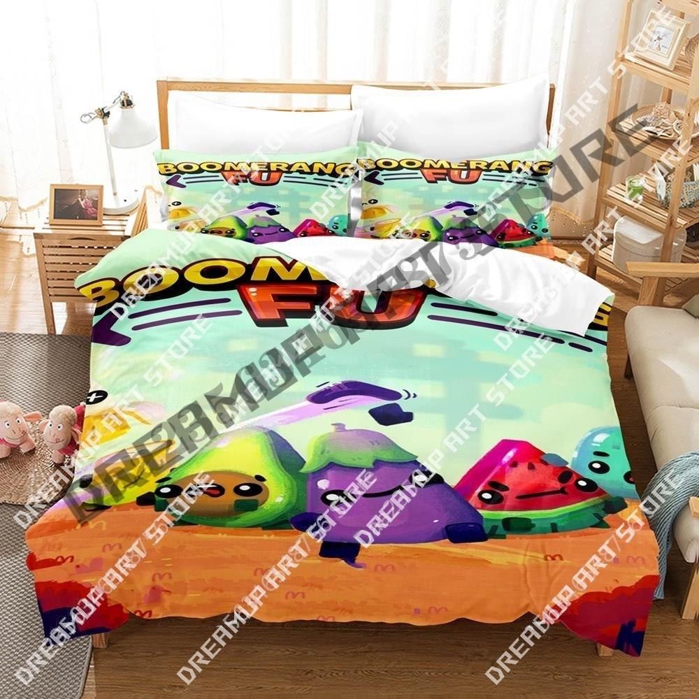 3D Print Kawaii Game Boomerang Fu Bedding Set Single Twin Full Queen King Size Bed Set Aldult Kid Bedroom Duvetcover Sets Anime