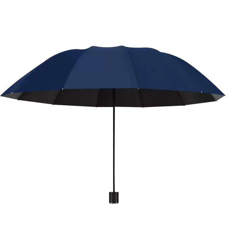 Twelve-Rib Extra-Large Dual-Purpose Manual Folding Umbrella for Men and Women, Business Sun Protection Sunshade Umbrella