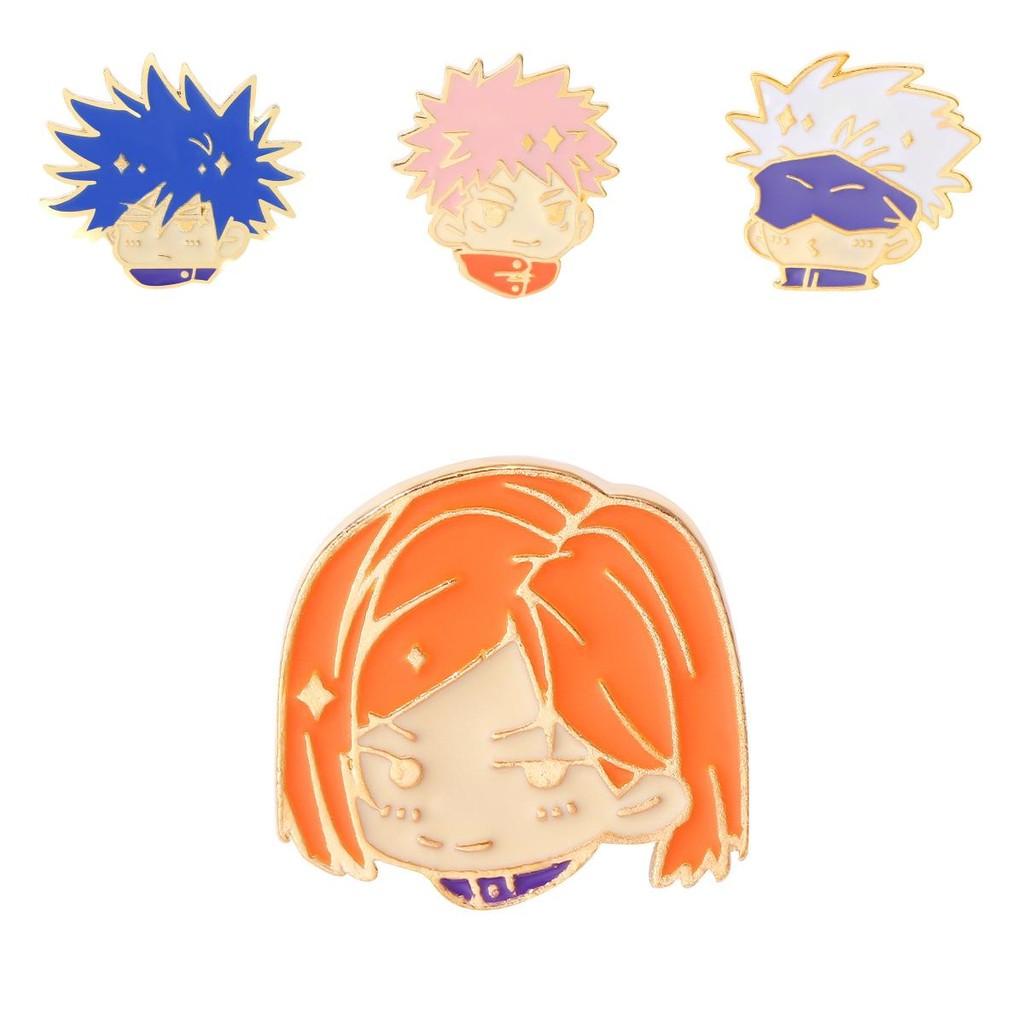 Stylish And Colorful Alloy Enamel Pin Badge Of Jujutsu Kaisen Characters For Casual Wear And Personal Accessories