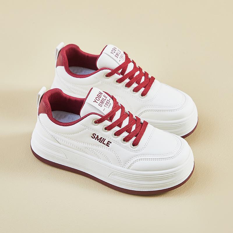 

Весенние белые туфли, новый стиль студенческих женских кроссовок с толстой подошвой, спортивная обувь с высокой посадкой, повседневная уличная фотография 36