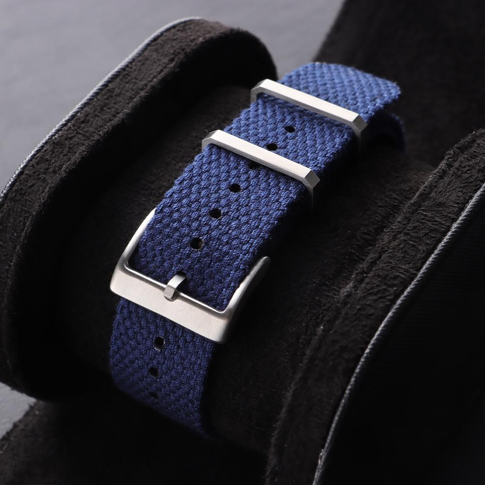 Ribbed Nylon Watch Band 20mm 22mm Comfortable Watch Straps Loop Military Washable Bracelet for Men Watchbands Watch Accessories
