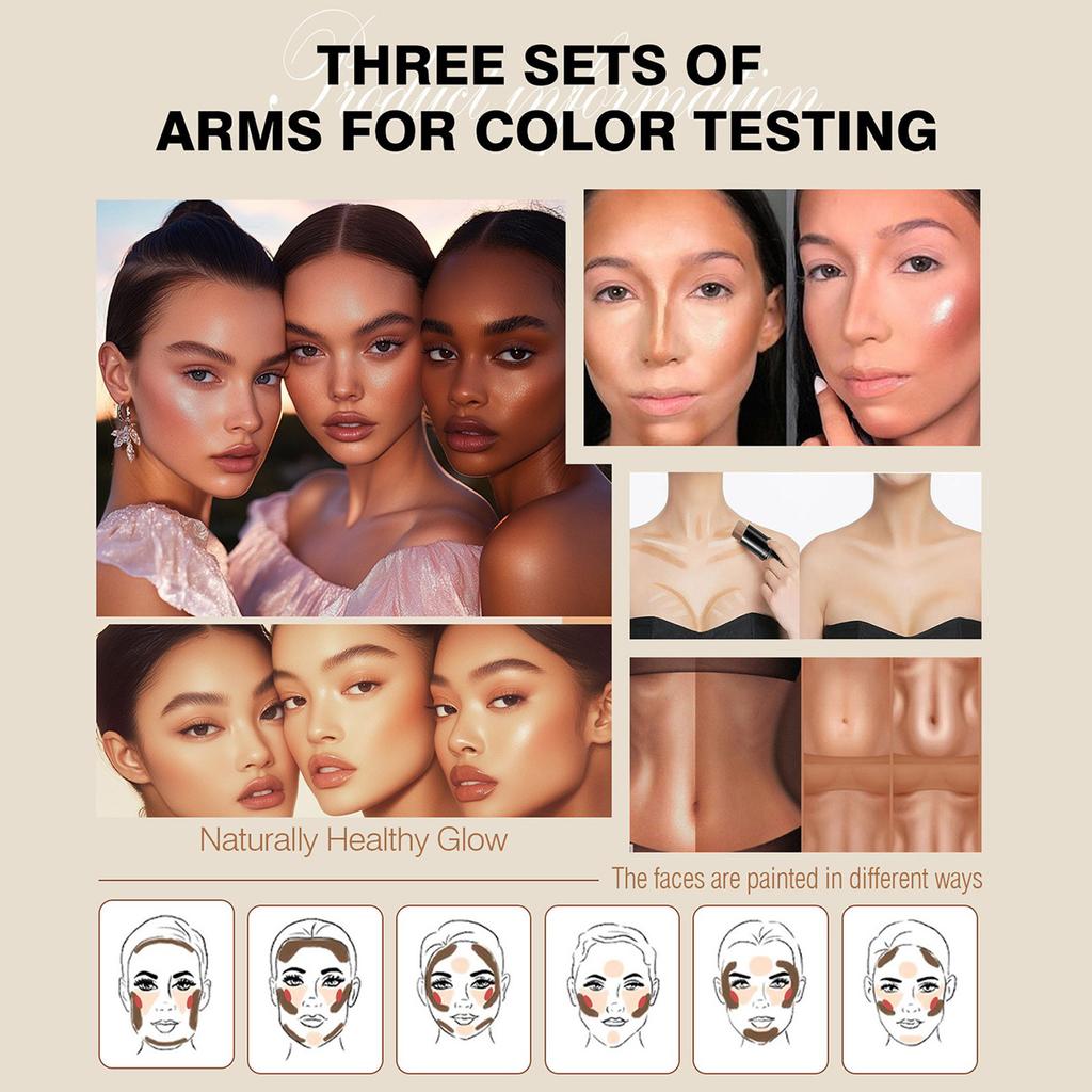 Powder Blusher Highlight Shadow Pen, Three Piece Set, Different Color Combinations. Suitable For Various Makeup Looks,6g*3