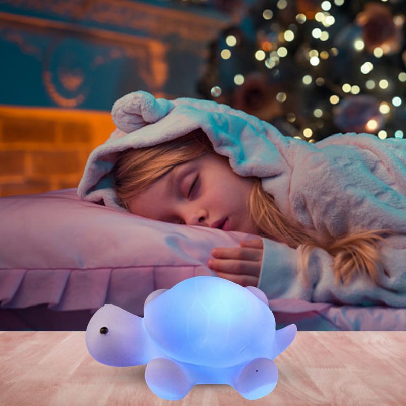 LED Turtle Night Light Colorful Turtle Night Light 7 Colors Night Light Children's Bedroom Living Room Decoration Gift LED Light
