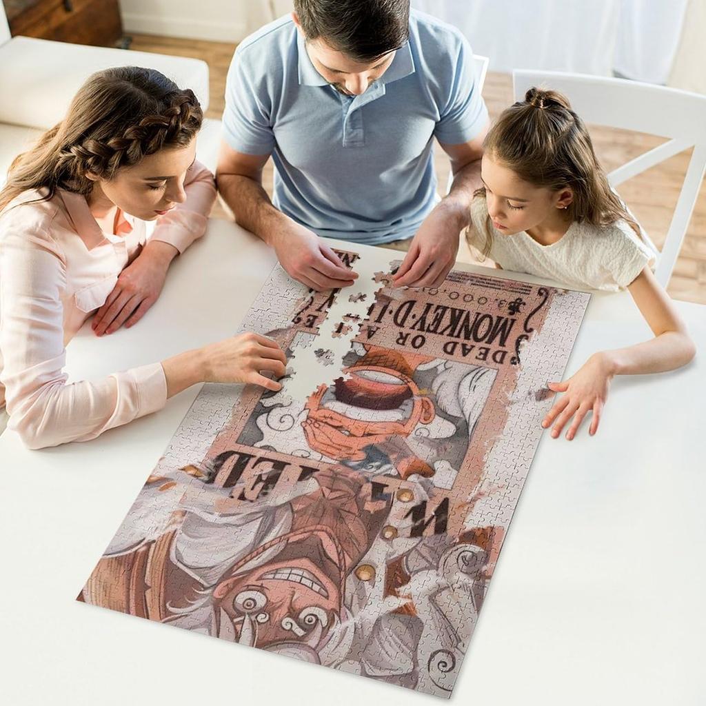 Cike One Piece Monkey Luffy Jigsaw 1000 Character Anime Moe Educational Toy for and Christmas Beginner Wall Decor D. Puzzle, Pieces, Pattern, Wooden,