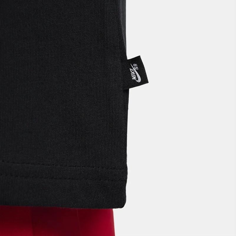 Nike Sb Gedrucktes Muster Rundhals Lässiges Langarm-T-Shirt Herren Tops Schwarz FQ3714-010
