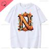 Women Ghost Pumpkin Bat Print Round Neck Pullovers Funny Halloween Costume Cotton Shirt Graphic T Shirts Y2k Top Harajuku Tops