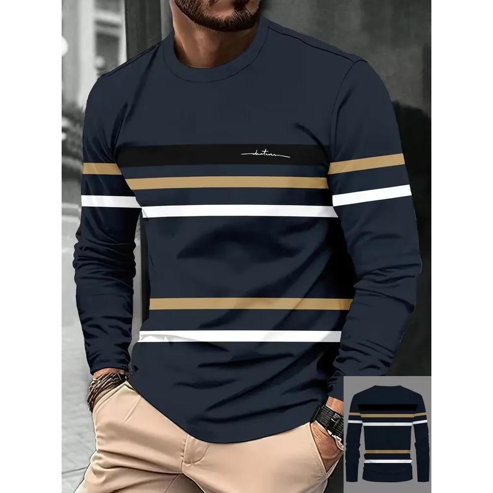 Fashion Men's Long Sleeve Casual Comfort Top Soft Versatile Pullovers Long Sleeves Men’s