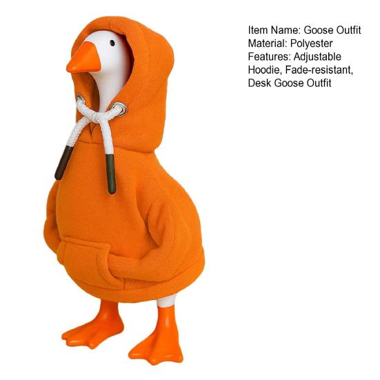 2Pcs Mini Goose Hoodie 7 Inch Desk Goose Outfit Tabletop Goose Statue Costume for Magnetic Goose Figurine Key Holder Table Decor
