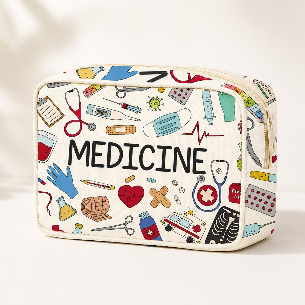 1PC Large Capacity Medicine Bag Travel Portable Medical Bag Home Medicine Storage Bag Set Portable Outdoor First Aid Kit