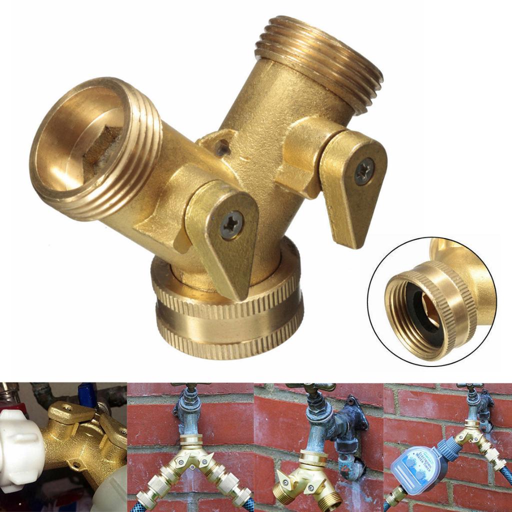 Garden Mixer Tap Irrigation System 2 Way Valve Quick Connector Adapter Universal