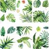 CRASPIRE Green Leaf Window Decal 8 Sheets Adhesive Jungle Leaves Window Stickers Removable Waterproof PVC Clings for Home Living Room Balcony Kitchen