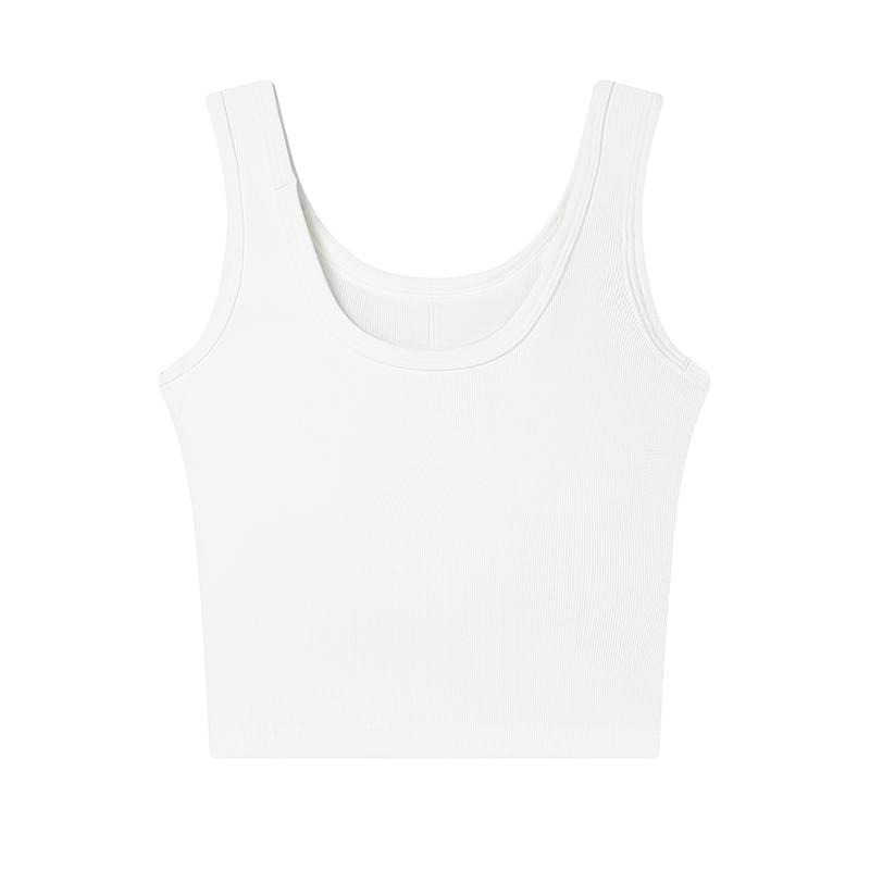 Fila Milano Italian Luxury Sports Series Lifestyle Soft Casual Versatile Slim Fit Tank Top Women Tops Cloud-White F11W525106F-WT