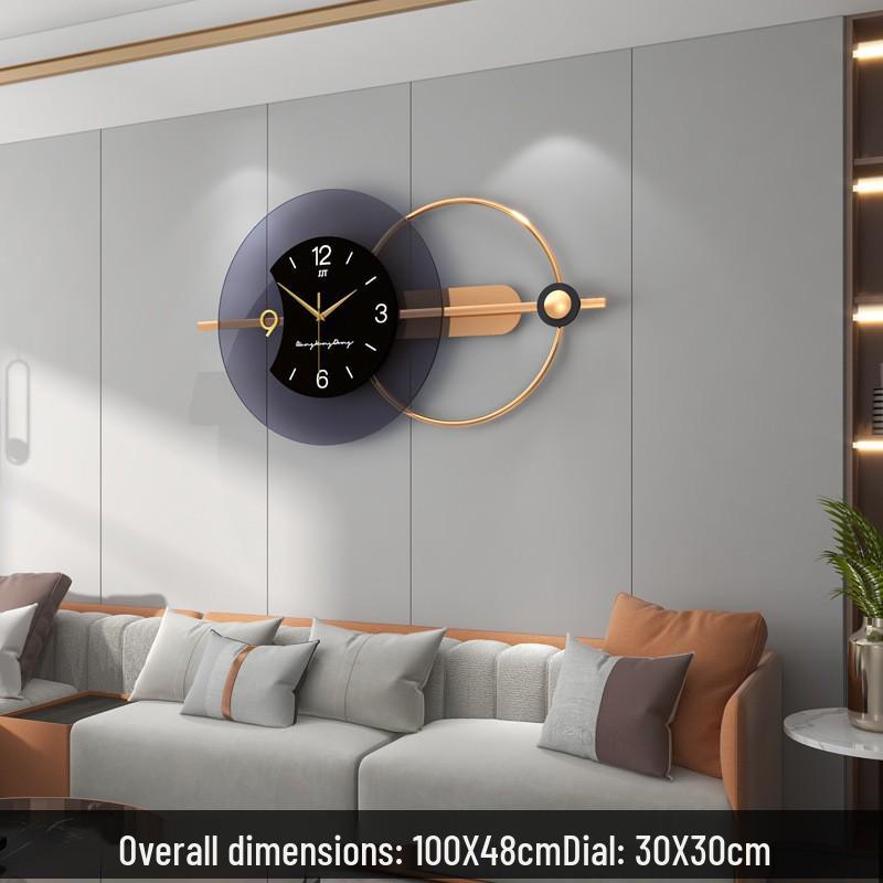 Modern Minimalist Luxury Wall Clock for Living Room or Restaurant - No-Punch Installation, Elegant Decor