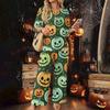 Women's Casual 2 Piece Outfit Color Button Front Top 3/4 Sleeve and Wide Leg Pants Set for Daily Wear