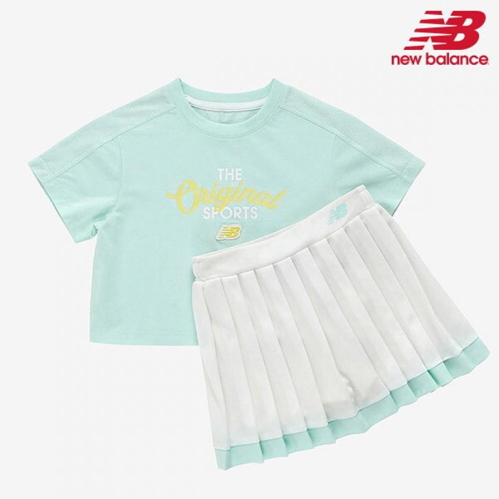 

New Balance Kids Nbgc Short Sleeve Crop Pleated Skirt Set Nk9ye2806g 84 110/size