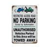 Vintage No Parking Anytime Metal Tin Signs Posters Plaque Iron Painting Decoration for Garage Outdoors Home Club Bar Wall Decor