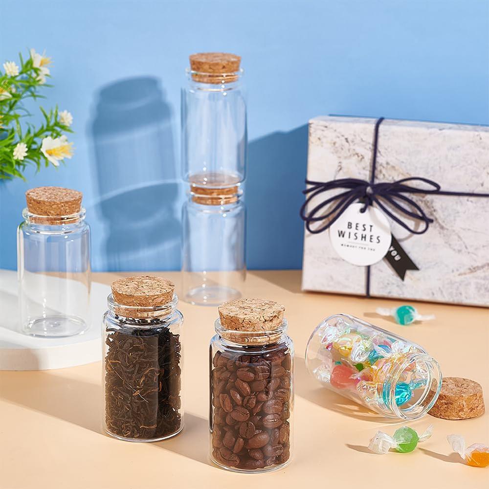 100ml Mini Glass Bottles with Cork Stoppers, Wish Message Bottles for Wedding Party Supplies, DIY Craft, Baby Shower Favors