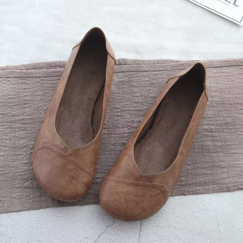 Doudou shoes women's shoes 2025 spring and summer new loafers one-pedal lazy shoes grandma shoes flat evening shoes single shoes