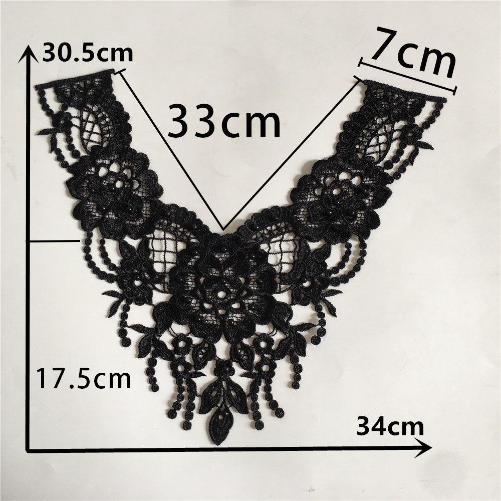 Black And White I Embroidery Polyester Beads Hollow Diy Sewing Lace Decoration Matching Clothing Accessories Clothing