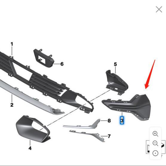 For BMW 3 Series G20 Front Bumper Grille Closure (51117464205, 51117464206)