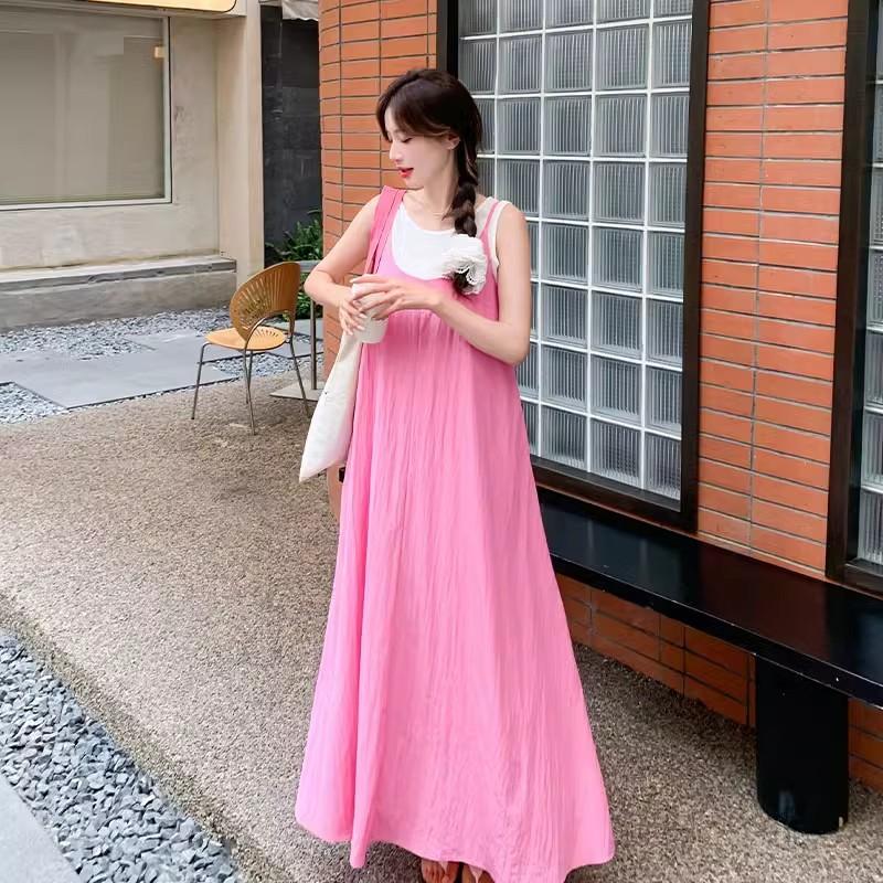 Pink Super Fairy Suspender Skirt Female Summer 2026 New French Style Popular This Year Sweet Holiday Style Dress Long Dress