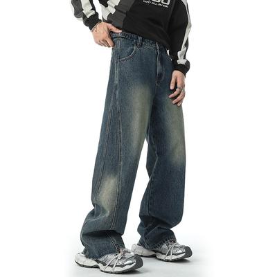 American High Street Wide-leg Jeans Washed Old Retro Loose Straight Pants