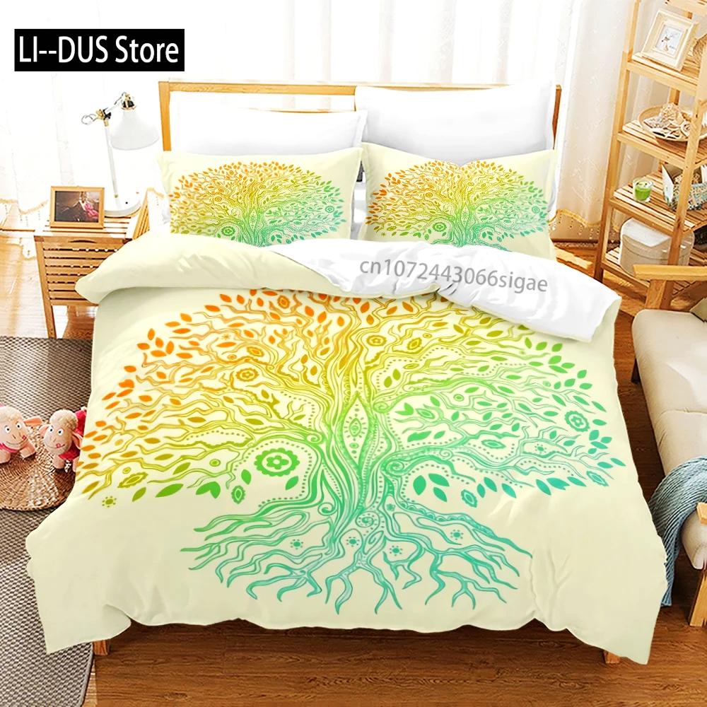 Big Tree Bedding Set 3D Print Single Twin Queen King Size World Tree Bed Set Aldult Kid Bedroom Duvetcover Sets with Pillowcase