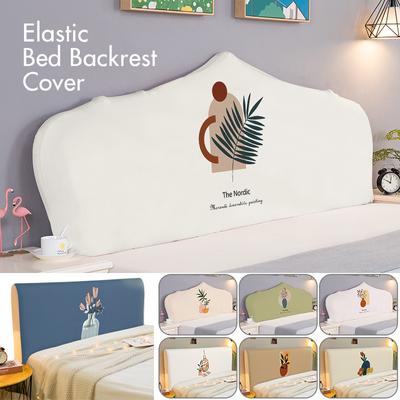 Elastic Bed Headboard Cover Cotton All-inclusive Bed Head Cover Small Fresh Flower Printed Bedside Slipcover Universal 1.2-2.2M