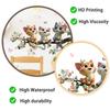 Cute Calico Cat with Flower Branches Wall Sticker Modern Minimalist Living Room Study Room Bedroom Self-Adhesive Removable Home Decor Art