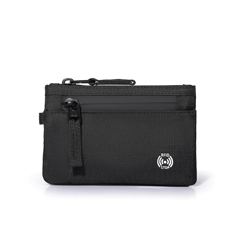 RFID Coin Purse and Anti-theft Card Holder Mini Travel Wallet with Keychain