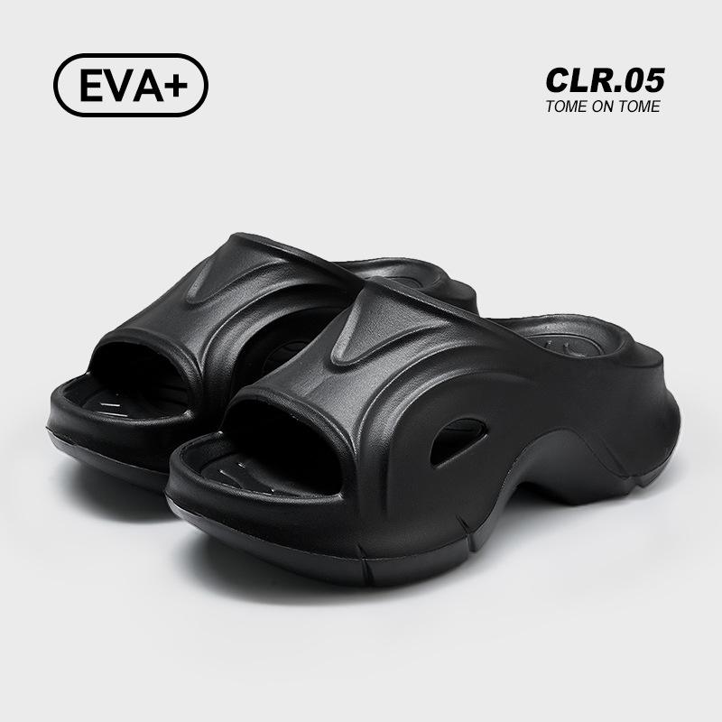 Height-increasing beach shoes women wear cool slippers in summer, high heels and thick soles, non-smelly feet, non-slip sandals