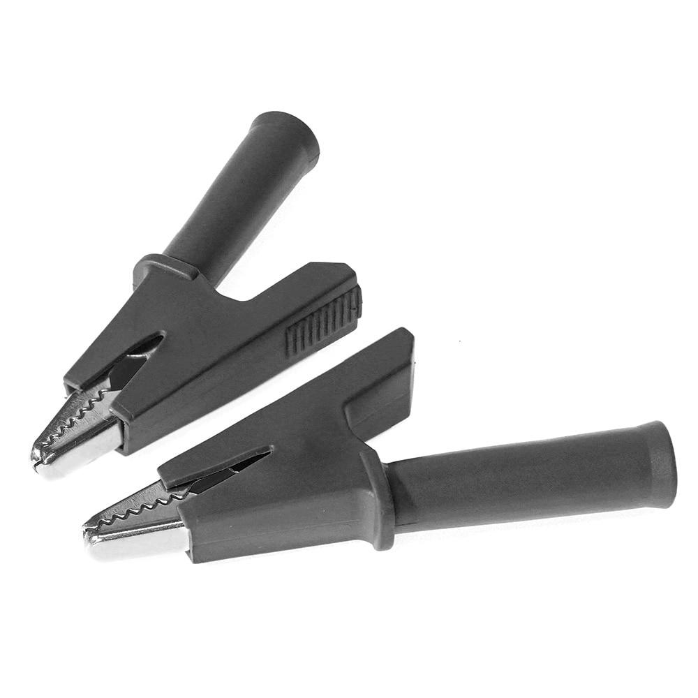 

2 шт. Затискачі типу «крокодил» J.60049 10 мм з гніздом 4 мм. Повністю ізольовані безпечні затискачі «Крокодил» Тестовий затискач Зелений, Червоний, Жовтий, Синій чорний