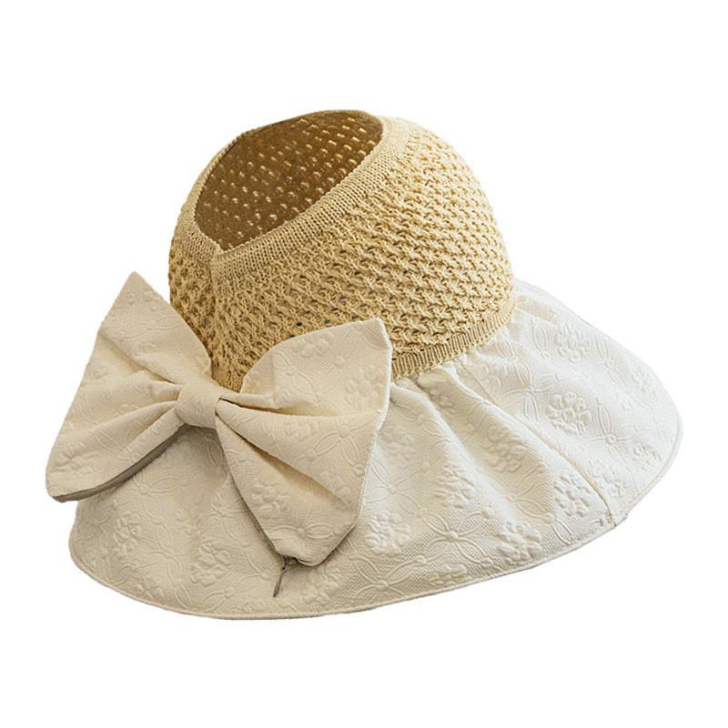 Summer Sun Protection Hat With Large Brim Foldable Wide Brim Cotton Sun Hat For Outdoor Activities