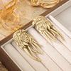 Medieval Russian Gold Color-Preserving Style Eagle Head Feather Stud Earrings Jewelry Accessories