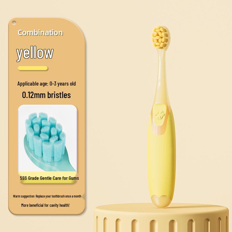 Children's Soft Bristle Toothbrush for Ages 0-12, Infant To Child, Dual Speed