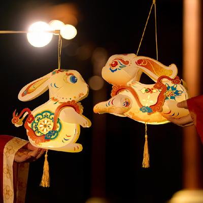 DIY Rabbit Lantern Light-up Chinese Style Lantern 3D Waterproof Lantern Photo Prop