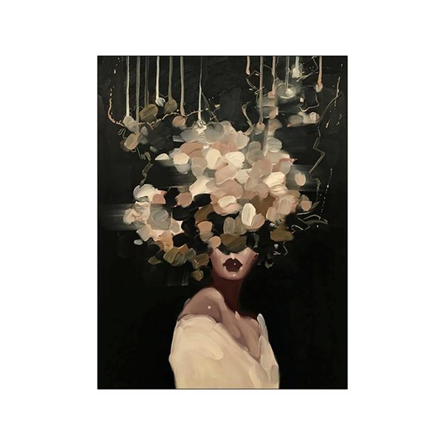 

Абстрактная женская голова с цветами, холст, живопись, современные постеры и принты, настенная художественная картина для гостиной, домашний декор 30x40cm